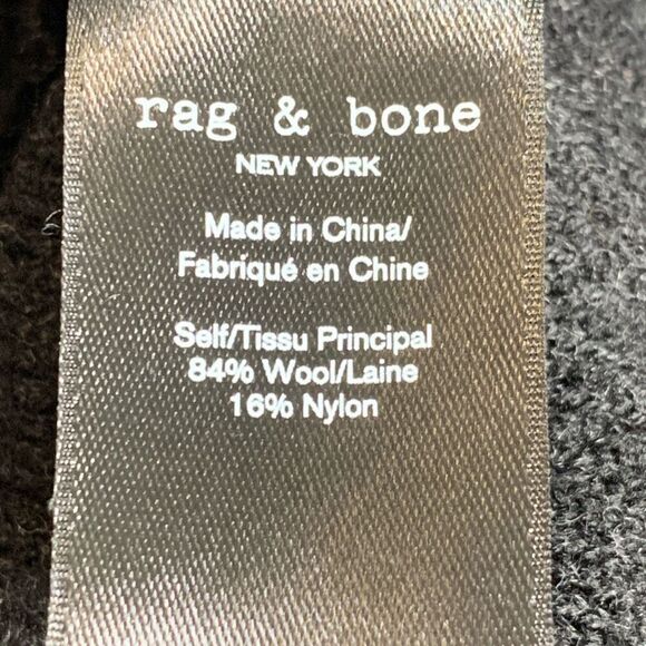 Rag & Bone Dark Charcoal Gray Wool Blend Neutral Knit Pullover Crewneck Sweater - Picture 9 of 10